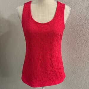 Dana Buchman Vibrant Pink Lace Tank Top Size Small